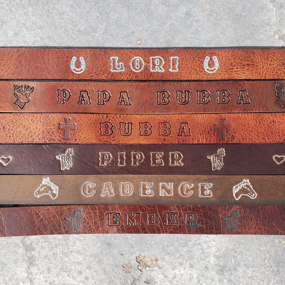 Custom Leather Name Belts